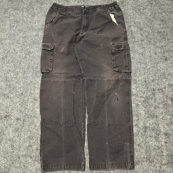 Cabelas Trail Hiker Cargo Pants Black Canvas Workwear 36x32 CHECK MEASUREMENTS - Picture 5 of 7